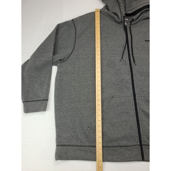 Reebok Full Zip Hoodie Jacket Mens 4XL Gray Speedwick Pockets Relaxed Fit - Picture 12 of 16